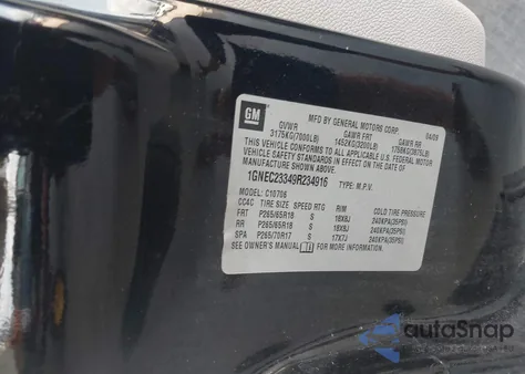 2009 Chevrolet Tahoe Lt2 from USA, damaged, VIN 1GNEC23349R234916